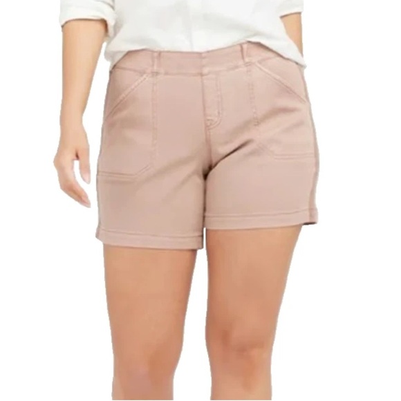 NWT SPANX Stretch Twill Short Mauve L - Picture 1 of 9